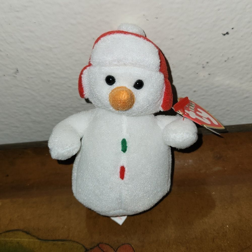Ty Cottonball Christmas Baby Beanies Ornament RARE 4"